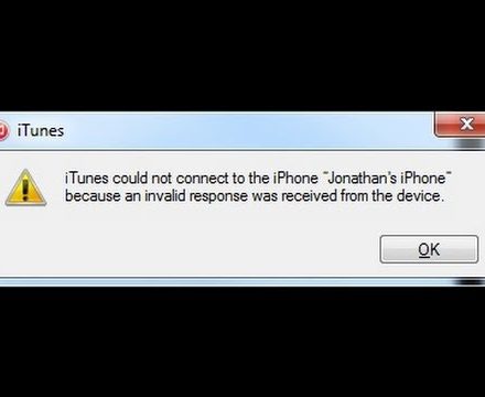 iTunes could not connect to the iPhone